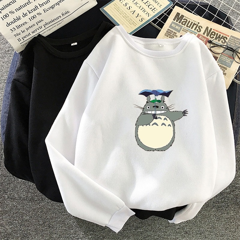 Sweater Hoodie Kartun Anime Jepang Studio Ghibli Switer Hoodie Totoro Sweter Hoodies Remaja Pria Wan