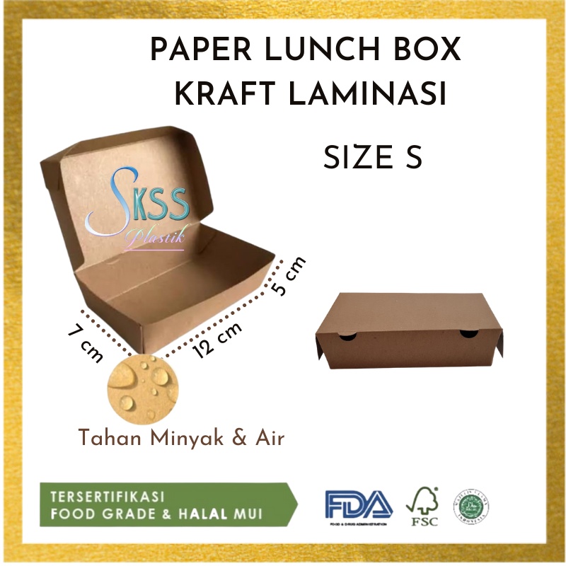 Jual Lunch Box Paper Kraft Laminasi L Kotak Makan Take Away L Kotak