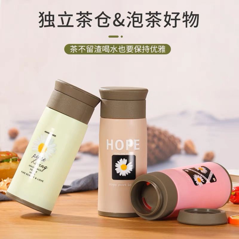 Botol Minum Daisy Kaca Cover Silicon 350 ml - Botol Air Minum Karakter Bunga Korea Daisy BPA FREE