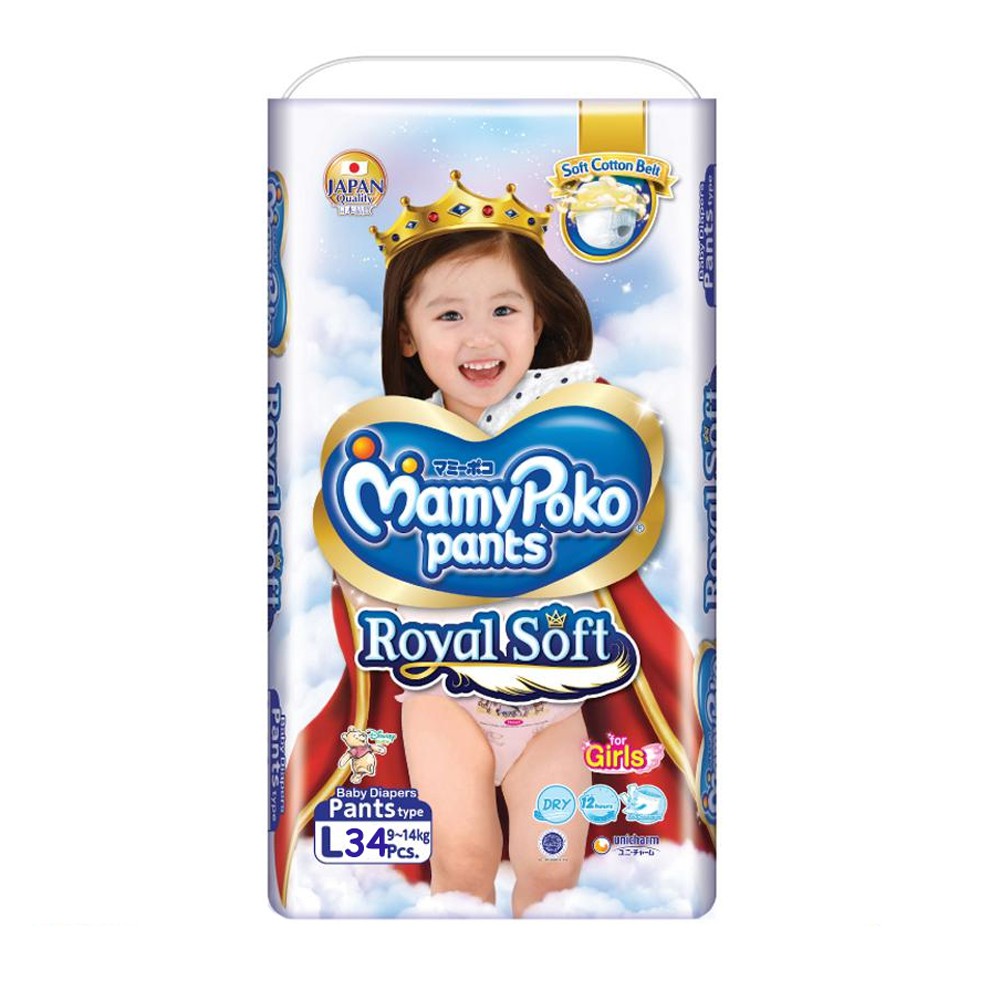 POPOK BAYI MAMYPOKO PANTS ROYAL SOFT GIRLS SIZE M42 / L34