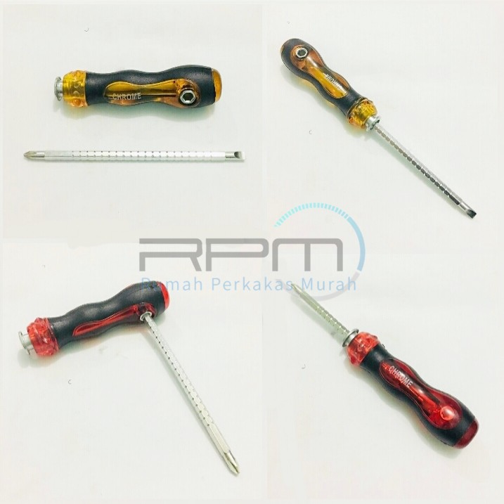 Obeng BB Adjustable Model T - Obeng Bolak Balik Serbaguna - Obeng T