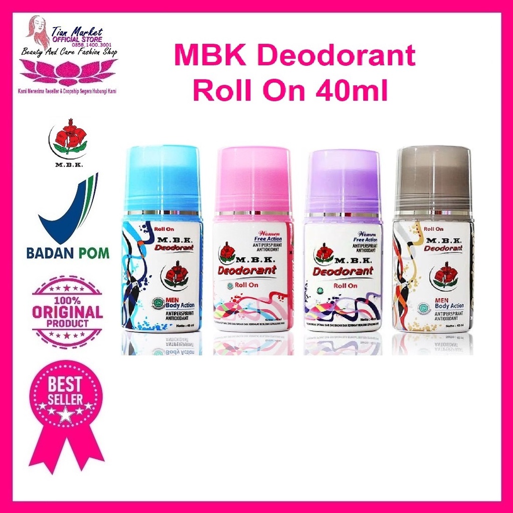 MBK deodorant Roll On Woman & Men 40ml Halal Bpom