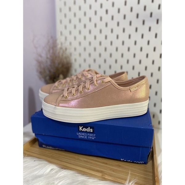 Sepatu KEDS Original SALE Soft Pink Metalik Gold Size 38 (24.5cm)