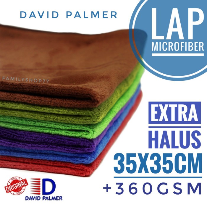 Kain Lap Microfiber 360GSM ( 35x35cm) David Palmer Lap Microfiber Mobil / Car Wash , Lap Dapur