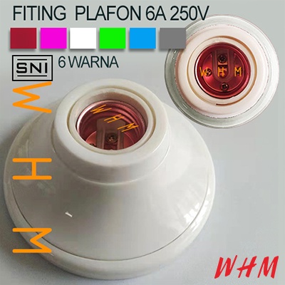 6A Fitting plafon warna warni fiting plafon bulat /persegi rumah Fitting lampu