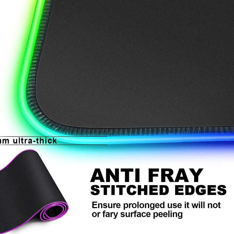 ㊘ ISKU Mouse Pad Gaming LED RGB XL/Desk Mat Anti Slip high precision ukuran besar/Alas keyboard ㆉ