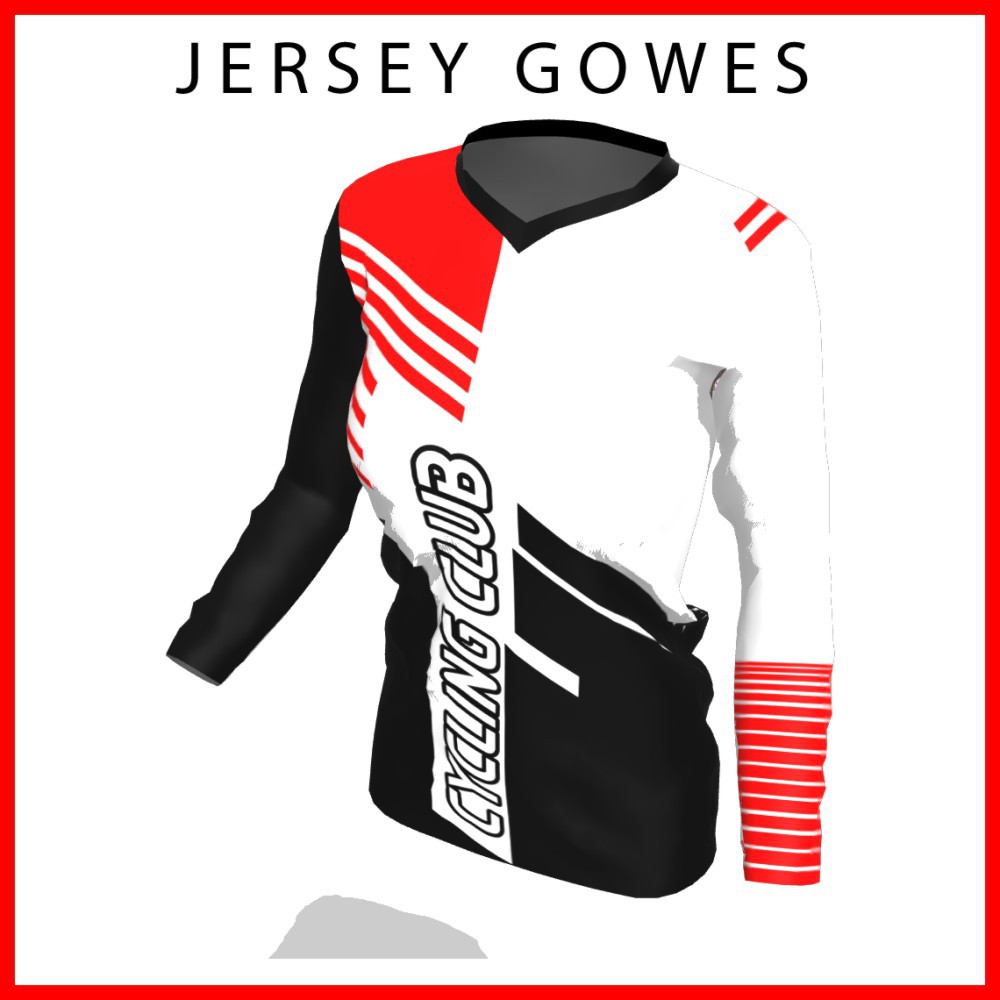 Baju Kaos Jersey Sepeda Gowes Wanita Cewek Perempuan Lengan Panjang Printing-107