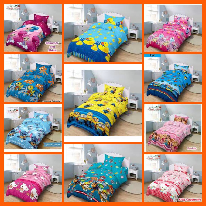 Bed Cover Set Lady Rose Single 120x200 No 3 Motif Karakter Anak Kartun Badcover Kecil Murah Ori Shopee Indonesia