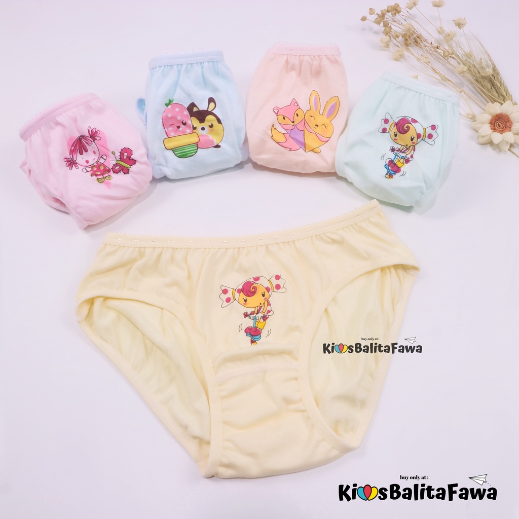 (ISI 6 - 12 pc) Celana Dalam 6-7 Tahun / CD Anak Perempuan Pakaian Dalam Underwear Kids Baju Import