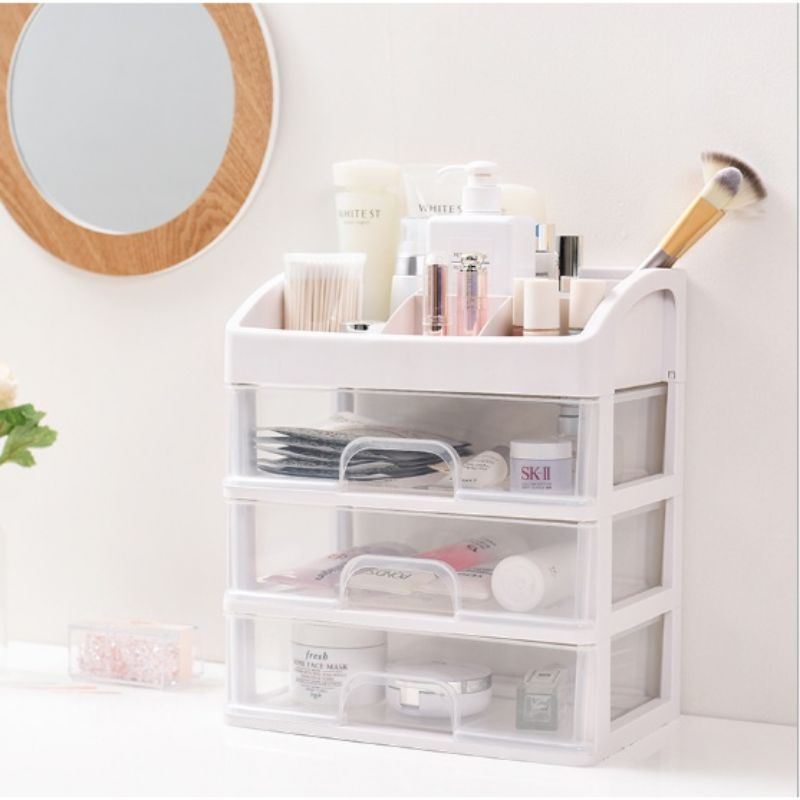 Rak BESAR Kosmetik 3 Laci Susun/Makeup Storage Organizer Multifungsi/Tempat