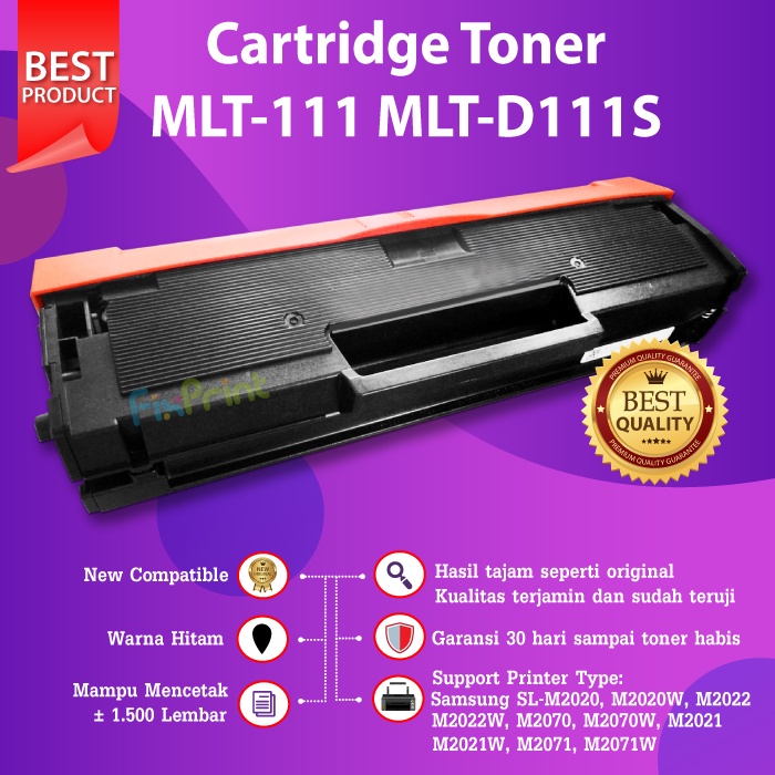 Cartridge Toner Samsung MLT-111 D111 MLT111 Compatible Printer SL-M2020 M2020W M2022 M2022W M2070