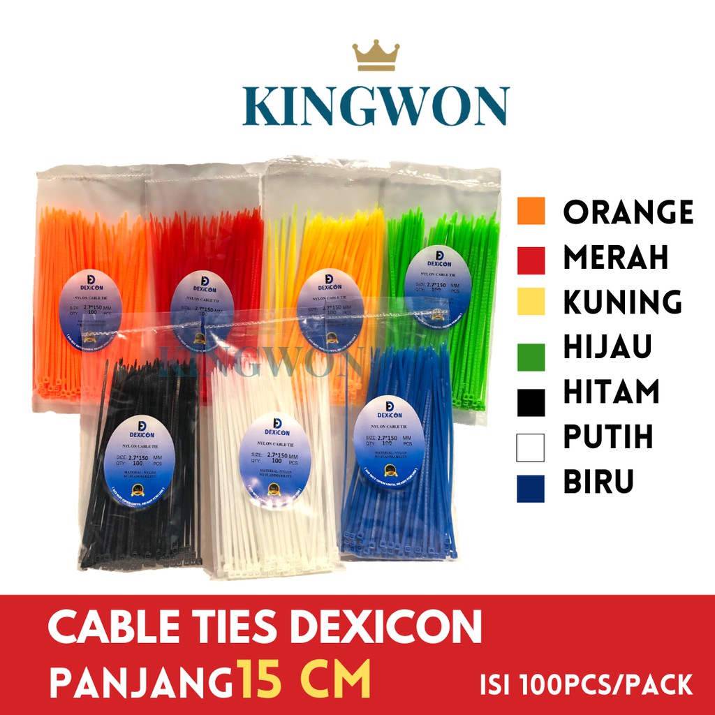 KABEL TIE CABLE TIES 15 cm isi 100 PCS 2.5X150 MM WARNA WARNI