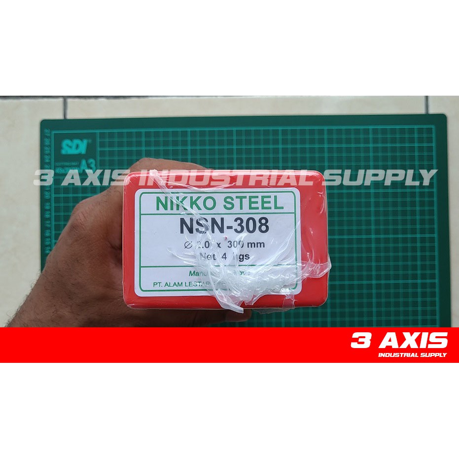 KAWAT LAS NIKKO STEEL NSN-308 2.0 X 300 mm 1 Kg UNTUK LAS STAINLESS