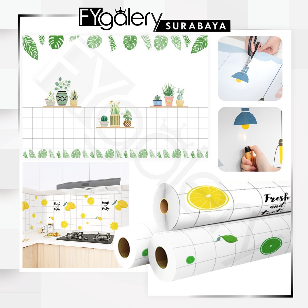 FYGALERYSURABAYA HL0204 Wallpaper Dinding Dapur Anti Minyak Wall Sticker Kitchen Sheet