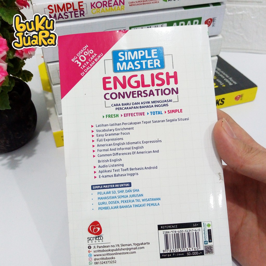 MURAH ! PAKET 3 BUKU BELAJAR BAHASA INGGRIS SIMPLE GRAMMAR SIMPLE MASTER CONVERSATION & CRUCIAL WORDS-1