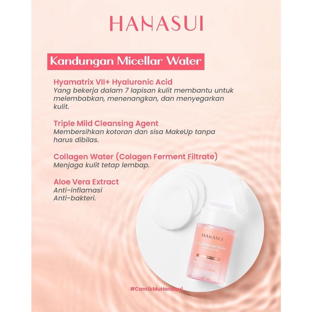 ❤ PAMELA ❤Hanasui Collagen Cleanser | Make up Remover / Micellar Water