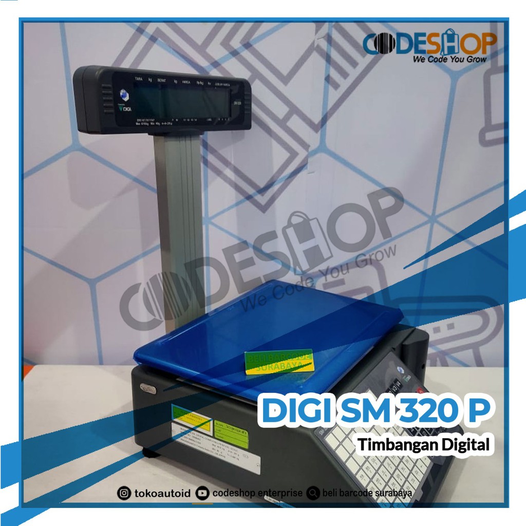 TIMBANGAN DIGITAL DIGI SM 320P - DIGI SM 320 P HARGA+BARCODE