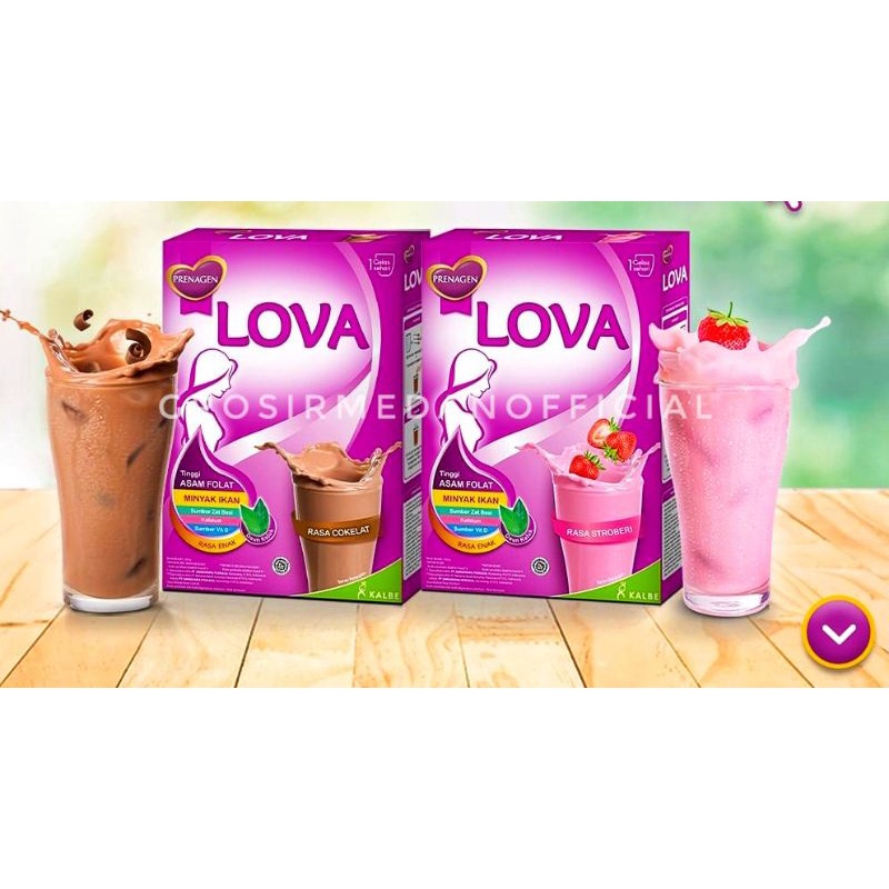 SUSU PRENAGEN LOVA - LOVAMIL 120 G RASA COKLAT DAN STRAWBERY - SUSU NUTRISI IBU HAMIL