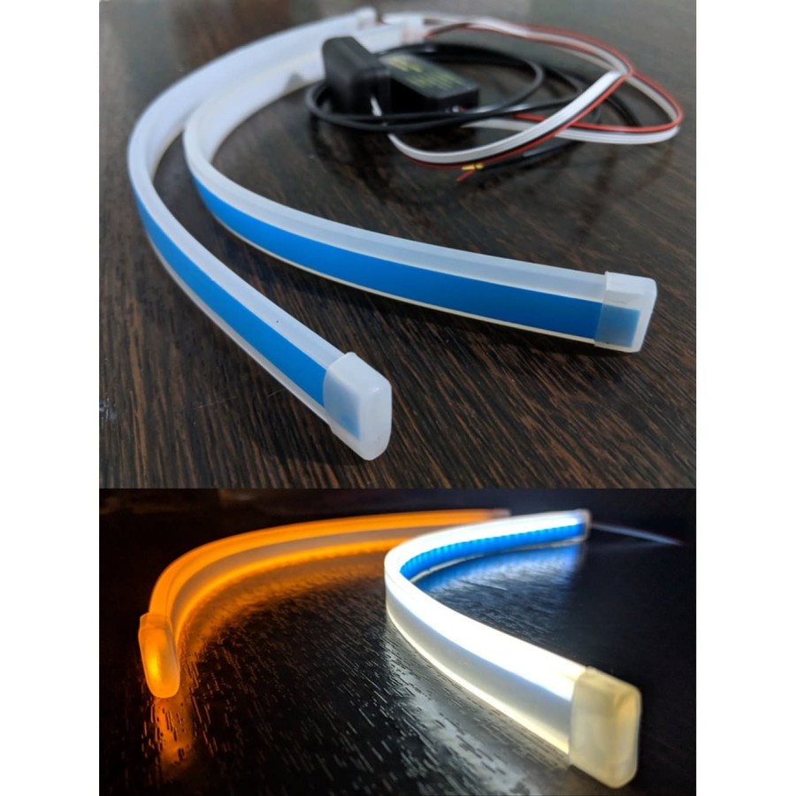 LED SLIM ALIS DRL WATERPROOF 30CM 2WARNA RUNNING SEIN JALAN PCS ADN