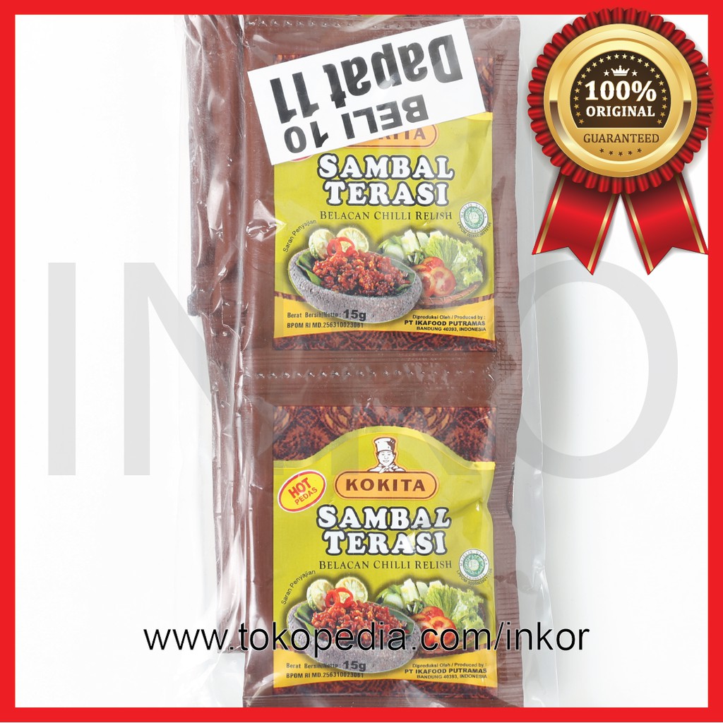 

KOKITA SAMBAL TERASI BELACAN CHILLI RELISH RENCENG 10X15GR