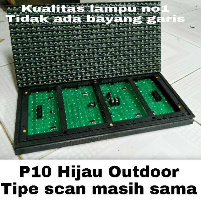 LED Modul P10 Hijau DIP Outdoor