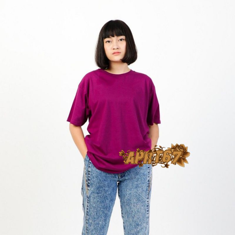[BAYAR DITEMPAT] APRT67 • Kaos Polos Ungu Tua Wanita & Pria Murah di Malang, Toko Baju Polos Malang