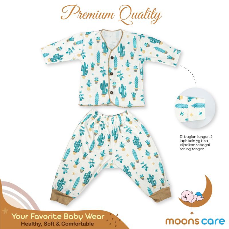 MOONS Stelan Panjang Newbron Buka Kaki Stelan Baru Lahir Baju Bayi Stelan MOONS