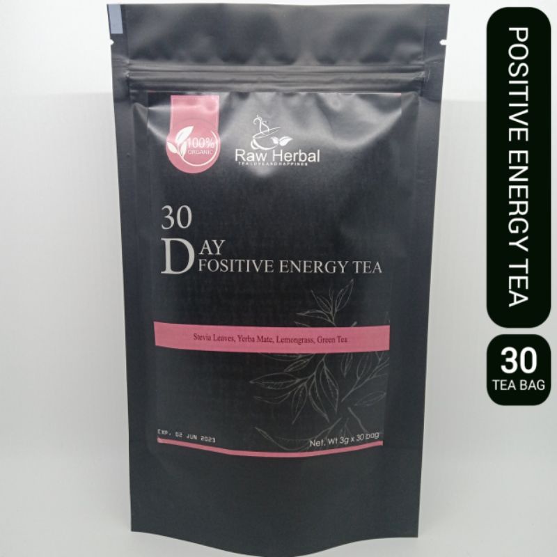 Positive Energy Tea : Stevia Leaf, Yerba Mate, Lemongrass, Green Tea (30 TEA BAG)