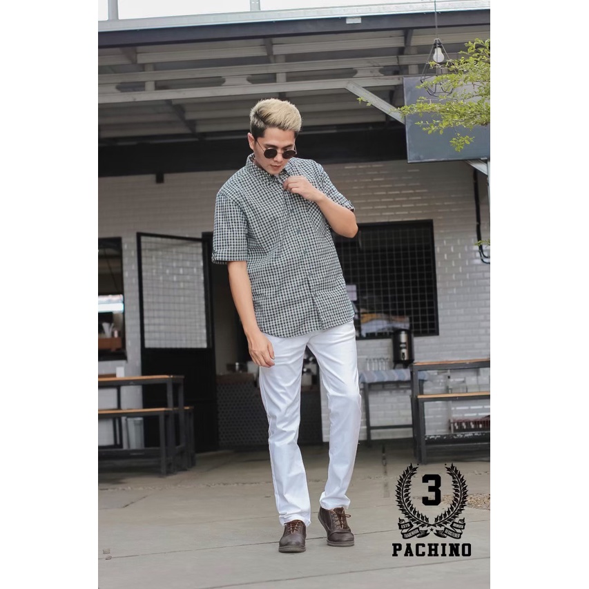 3 Pachino Denim - Celana Chino Panjang  White Pria Slimfit Katun Strecth Twill Melar Original Premium Distro M L XL XXL