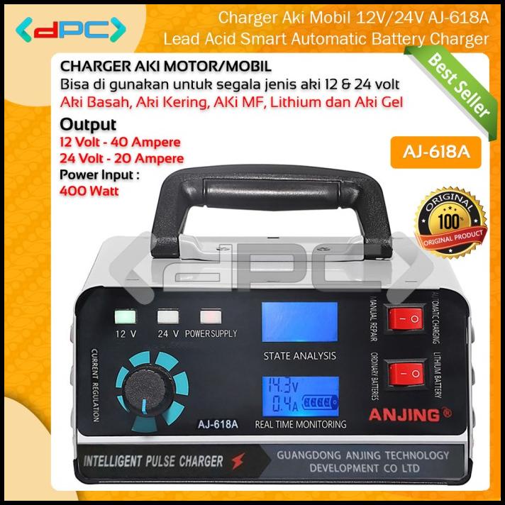 Charger Aki Aj-618A 12V 40 Ampere - 24V 20 Ampere Mobil Motor