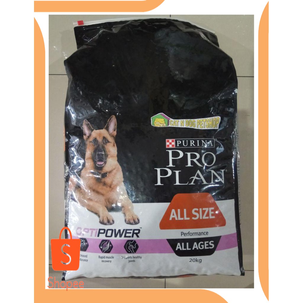 Unik tools Proplan Pro Plan All Size Performance 20kg Makanan Anjing Via GO Diskon