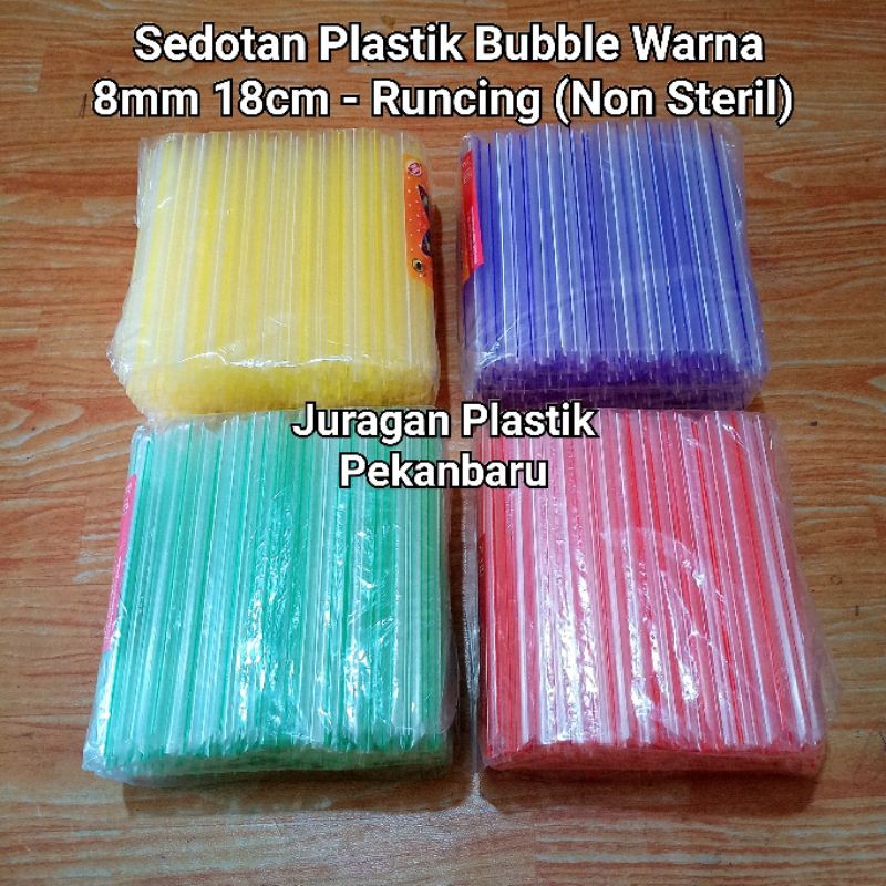 Jual Sedotan Plastik Bubble Warna 8 mm 18 cm / Pipet Straw Besar 8mm ...