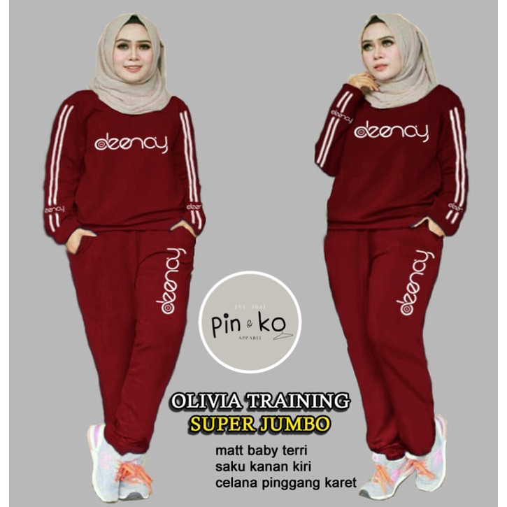 PIK - Setelan Marimar Olivia L, XL , XXL, 3XL, Olah Raga Wanita, Baju Senam,Termurah, Baju Training