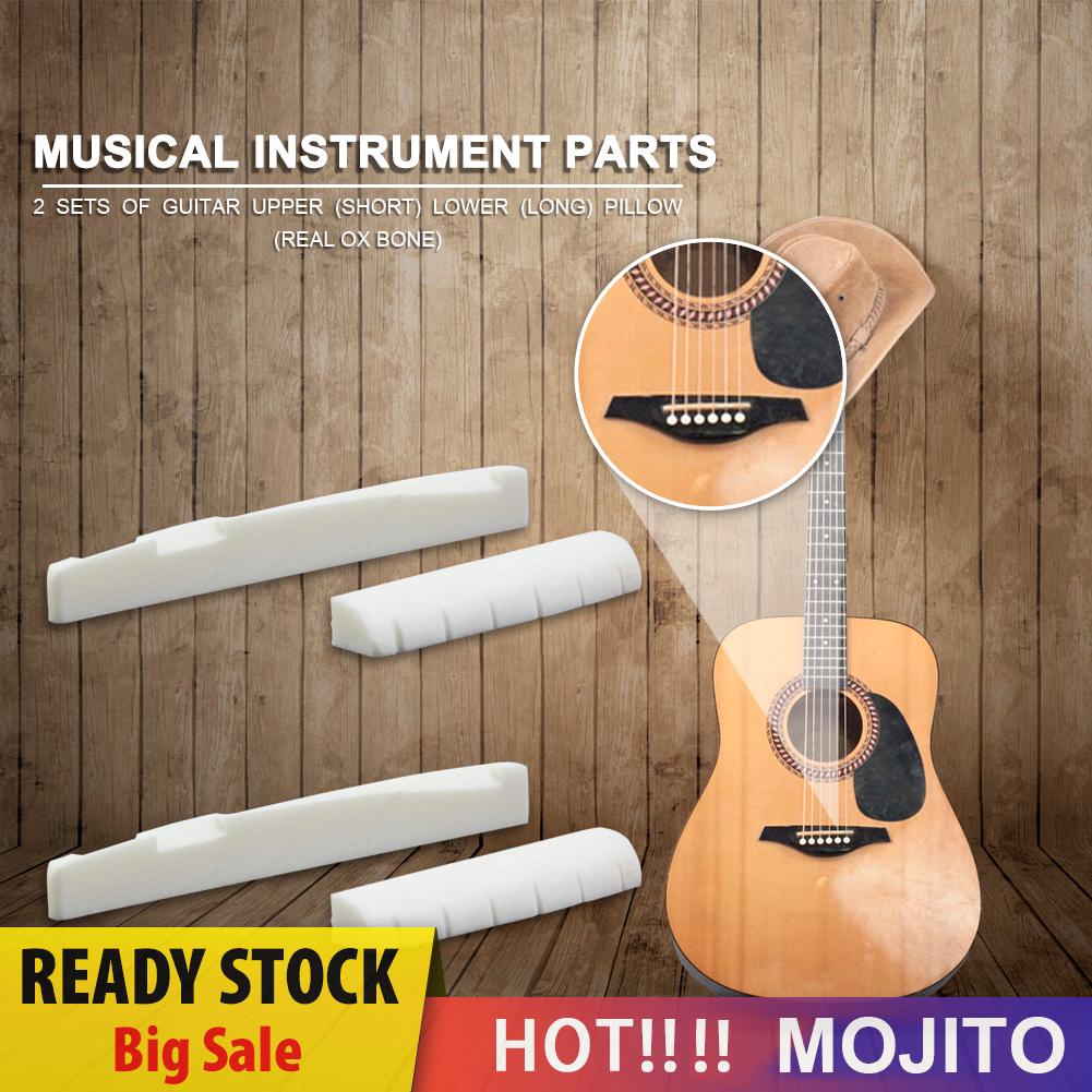 Mojito*4pcs Bone Guitar Bridge Nut Saddle 6 String Guitar Musical Instrument Parts