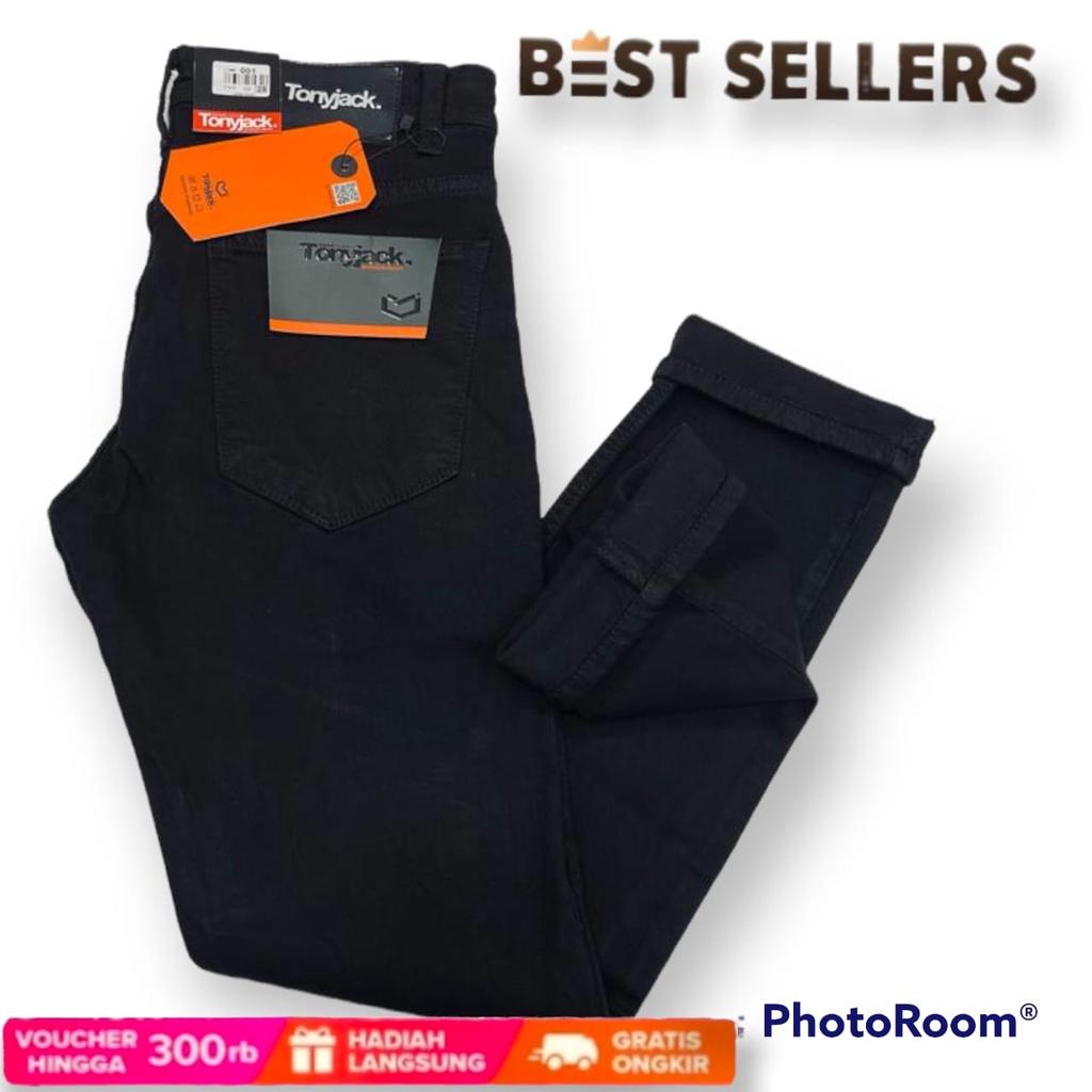 Celana Jeans TONY JACK POLOS emblem  Panjang Pria Pensil/Skinny/Slimfit - Melar/Ngaret