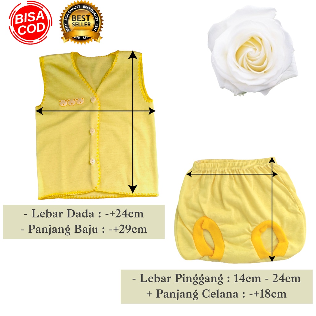 Setelan Baju Bayi Yukensi Newborn (0-4 Bukan) Satu Set Baju Bayi dan Celana Bayi Kaos Polos Baju Yukensi Kutung Celan Pop Celana Kodok Oneset Baju dan Celana Baru Lahir