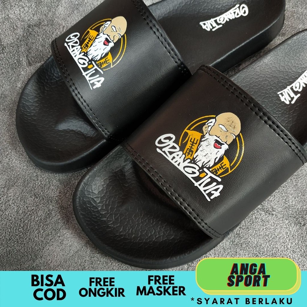 SANDAL SLIDE ORANG TUA PRIA WANITA / SENDAL FLIP FLOP KASUAL SANTAI / SANDAL SLOP CEWEK COWOK MURAH