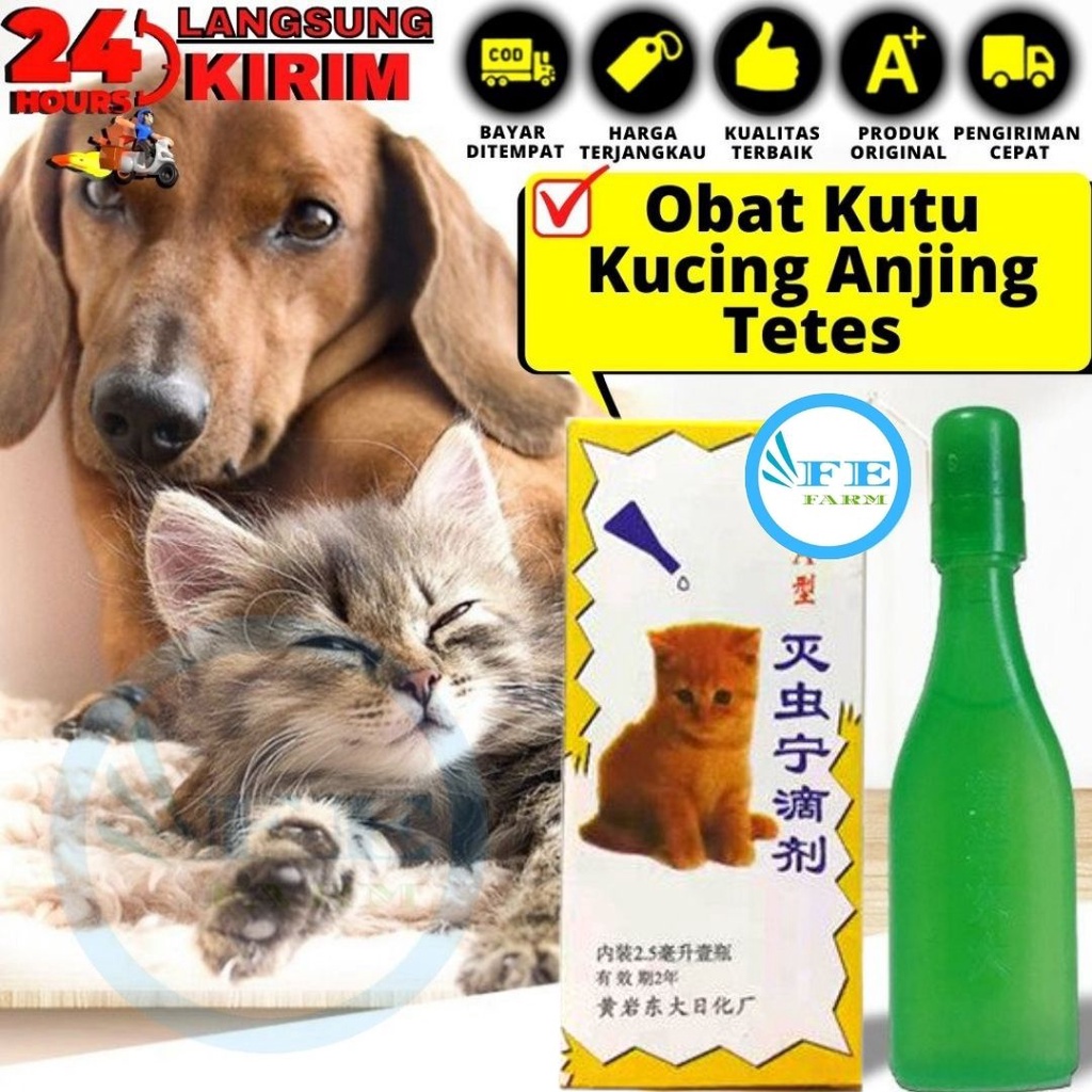 Obat Kutu Kucing Anjing Tetes Tengkuk Terbukti Ampuh ORIGINAL FEFARM