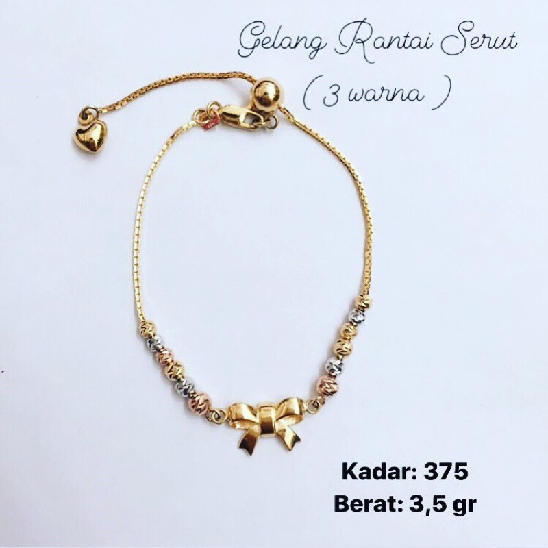 Gelang emas rantai serut kadar 375