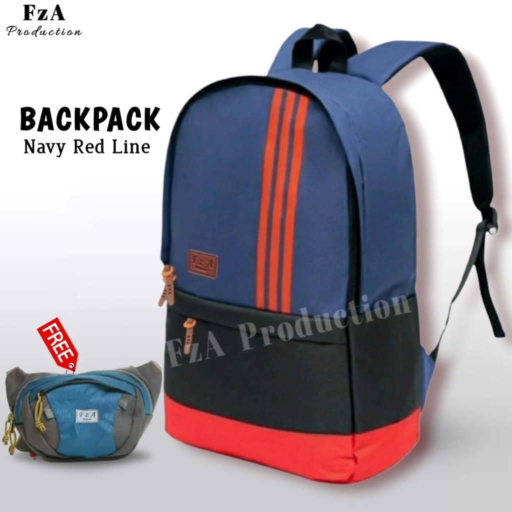 Tas Ransel Gendong Laptop Distro Sekolah Kuliah Pria Wanita Murah Original GRATIS Tas Slempang Waistbag