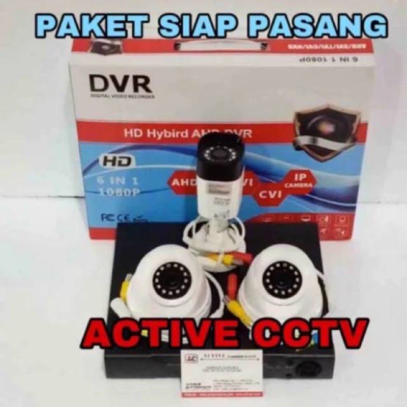 PAKET CCTV MURAH 3 KAMERA 720P 3MP DVR 4CHANNEL TINGGAL PASANG HDD 500GB