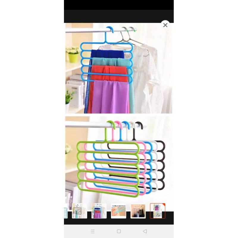 hanger gantungan jilbab baju 5 layer susun plastik - 1 buah