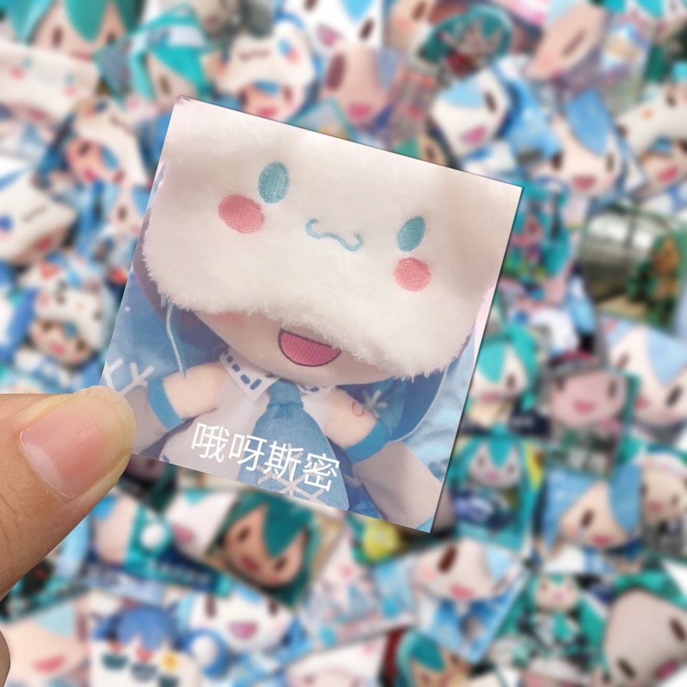 62pcs Stiker Desain Boneka Hatsune Miku Anti Air Untuk Dekorasi Laptop