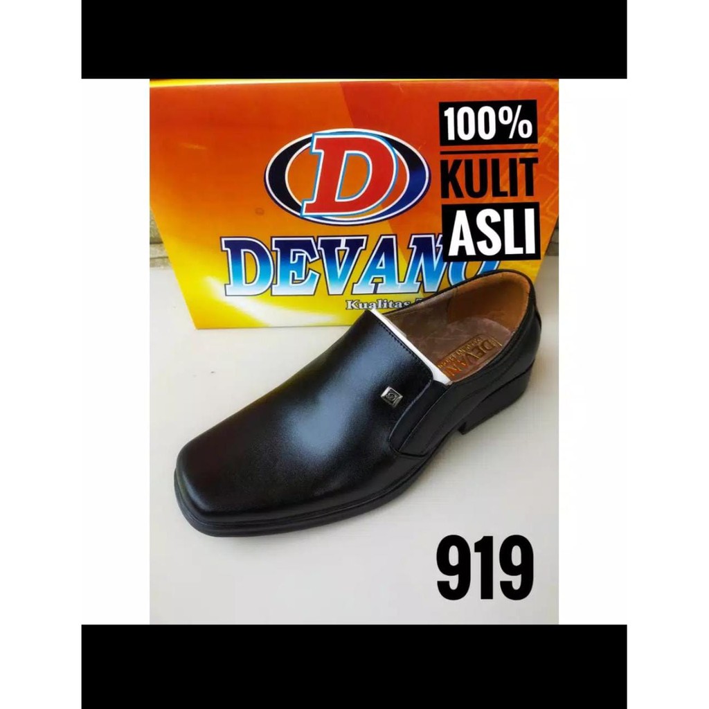 l Sepatu Pantofel Kulit ASLI 100% Sapi Tidak Asli Bisa Kembali Sepatu Kantor Pria Full Hitam Slip On PREMIUM Model 919