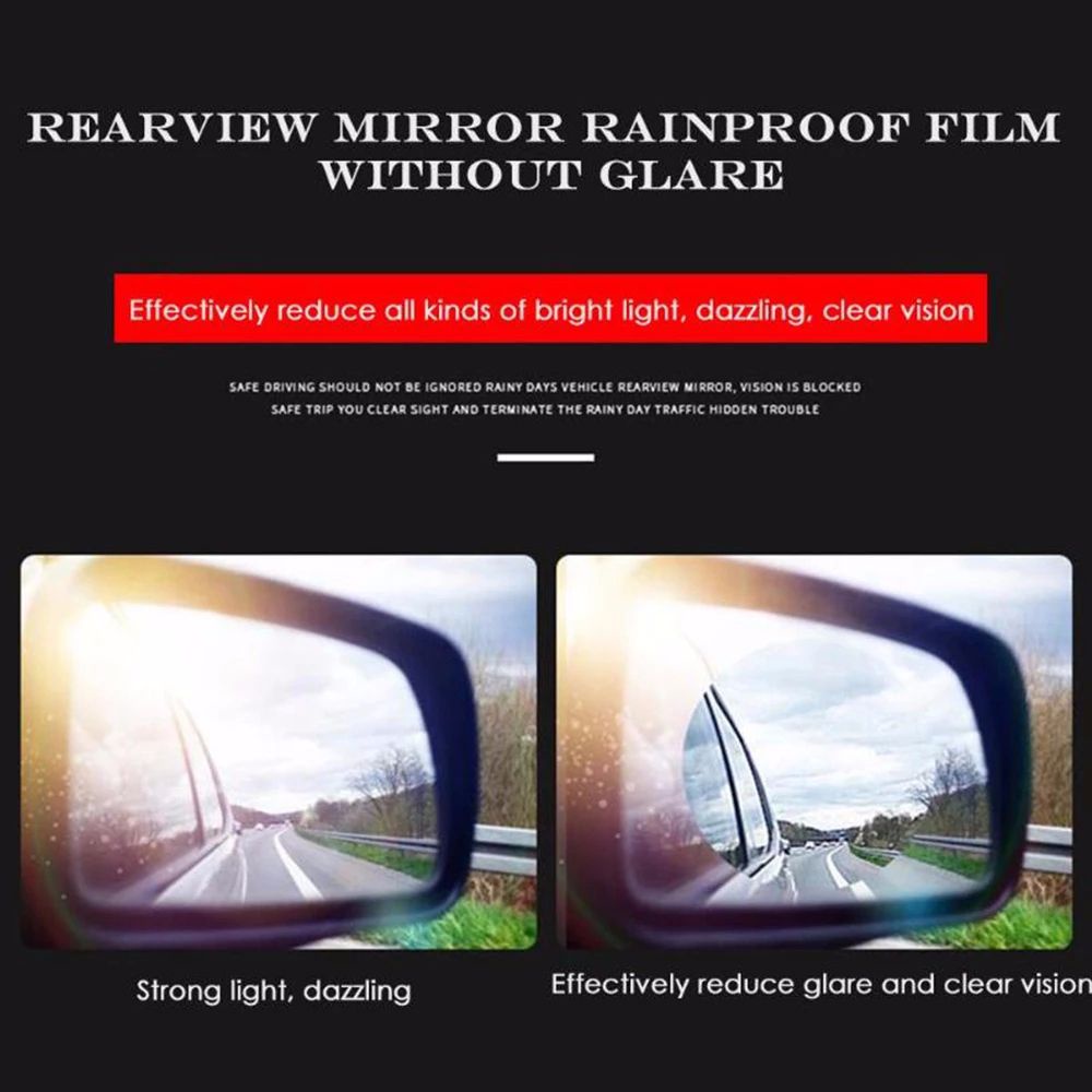 QUINTON For  Clear sight Rainproof Sticker Transparent Car sticker Rearview Mirror Rain Film Car Accessories 2 Pcs Anti fog Car film For rainy days Waterproof Film Car Rearview Mirror Sticker