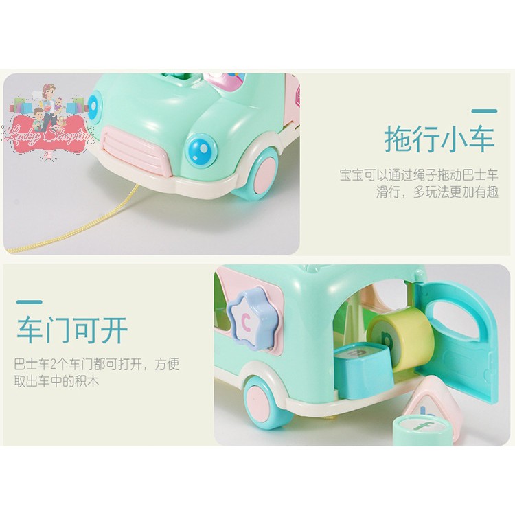 [BIG SALE] Mainan edukasi 3in1 bus puzzle music Xylophone/mainan edukasi puzzle bus 3 in 1