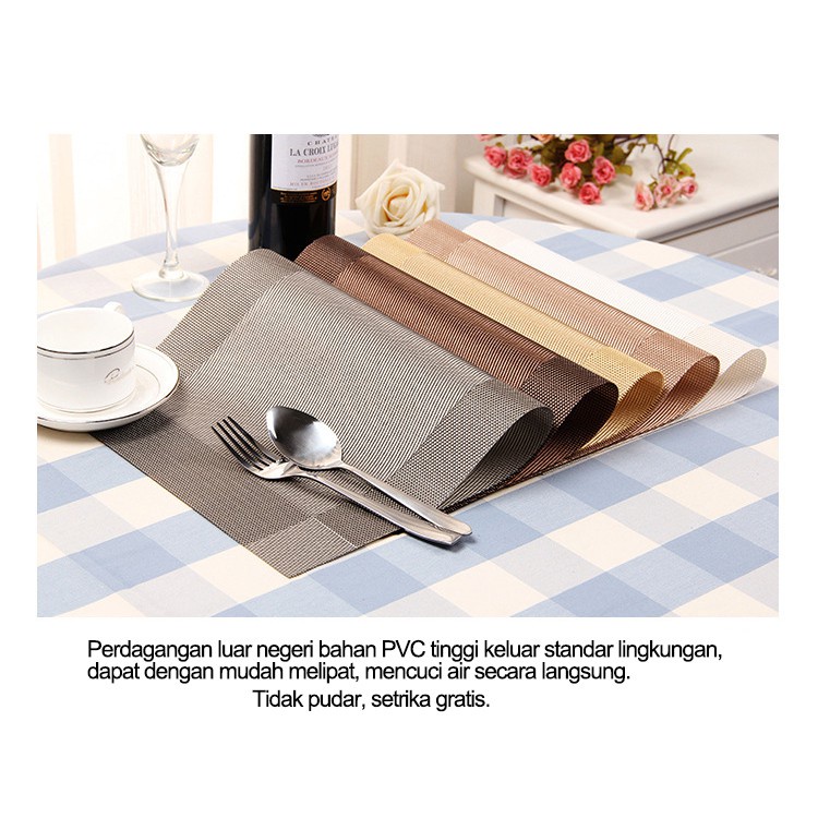 Trend-Tatakan piring alas makan table mat PVC anti slip dekorasi meja Alas meja