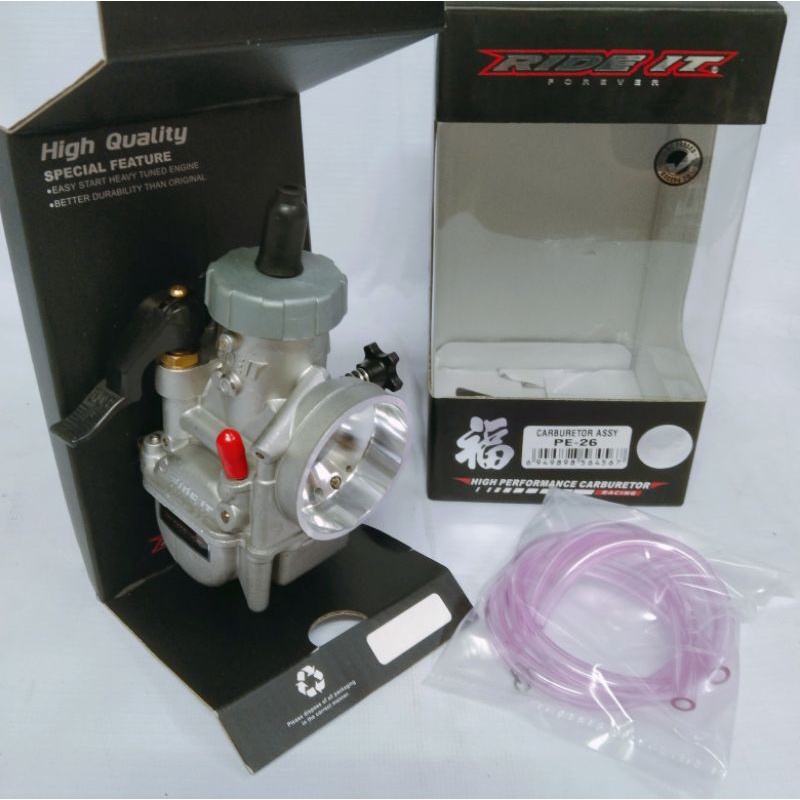 KARBU PE RIDE IT/KARBULATOR PE RIDE IT/KARBURATOR PE RIDE IT 24/26/28 ORIGINAL 100% RIDE IT UNIVERSAL VIXION CB TIGER GL PRO MEGAPRO RX KING VEGA JUPITER F1ZR MIO BEAT SCOOPY SMASH SHOGUN SUPRA KHARISMA SATRIA FU NINJA 150 SCORPIO KLX 150-26 ride it silver