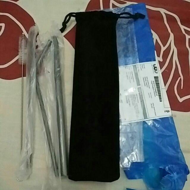 (free Sumpit) Stainless Straw  5 Pcs Black Set
