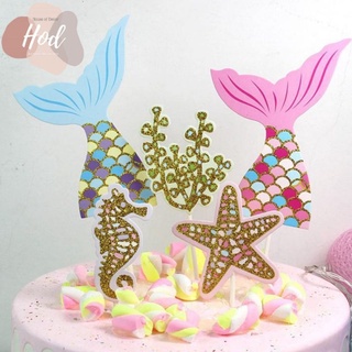 Jual Set Sparkling Topper Mermaid Tail Glitter Kilap Hiasan Kue ...